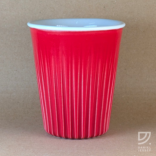 Coffee Cup - Red Fluted