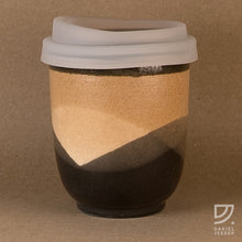 Load image into Gallery viewer, Coffee Cup - Black &amp; Buff Curve