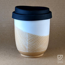 Load image into Gallery viewer, Coffee Cup - Buff Carved Angled Curve