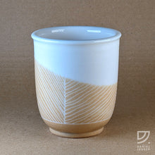 Load image into Gallery viewer, Coffee Cup - Buff Carved Angled Curve