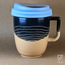 Load image into Gallery viewer, Coffee Mug - Black &amp; Buff Carved