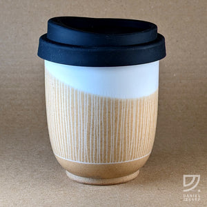 Coffee Cup - Buff Carved Vertical Curve