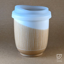 Load image into Gallery viewer, Coffee Cup - Buff Carved Vertical Curve