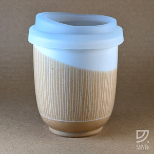 Coffee Cup - Buff Carved Vertical Curve