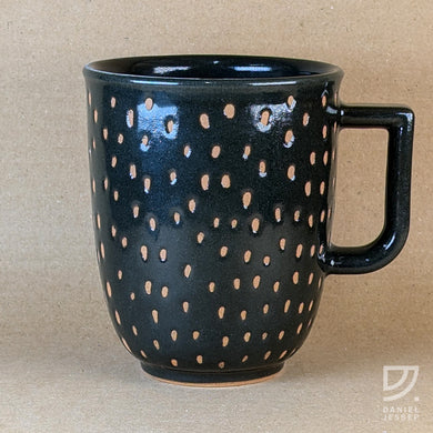 Coffee Mug - Black & Buff Dotted