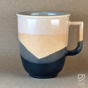 Coffee Mug - Black, Buff & Cream