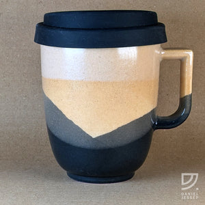 Coffee Mug - Black, Buff & Cream