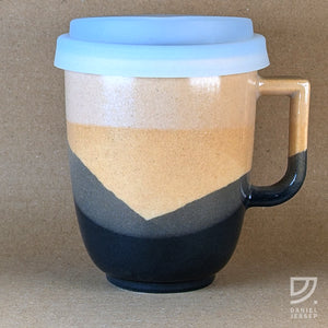 Coffee Mug - Black, Buff & Cream