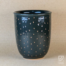 Load image into Gallery viewer, Coffee Cup - Black &amp; Buff Dotted Curve