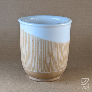 Coffee Cup - Buff Carved Vertical Curve