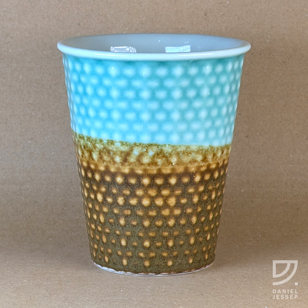 Coffee Cup - Jade & Copper Dimple