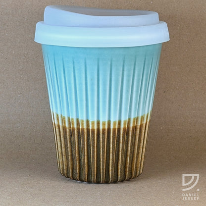 Coffee Cup - Jade & Copper Fluted