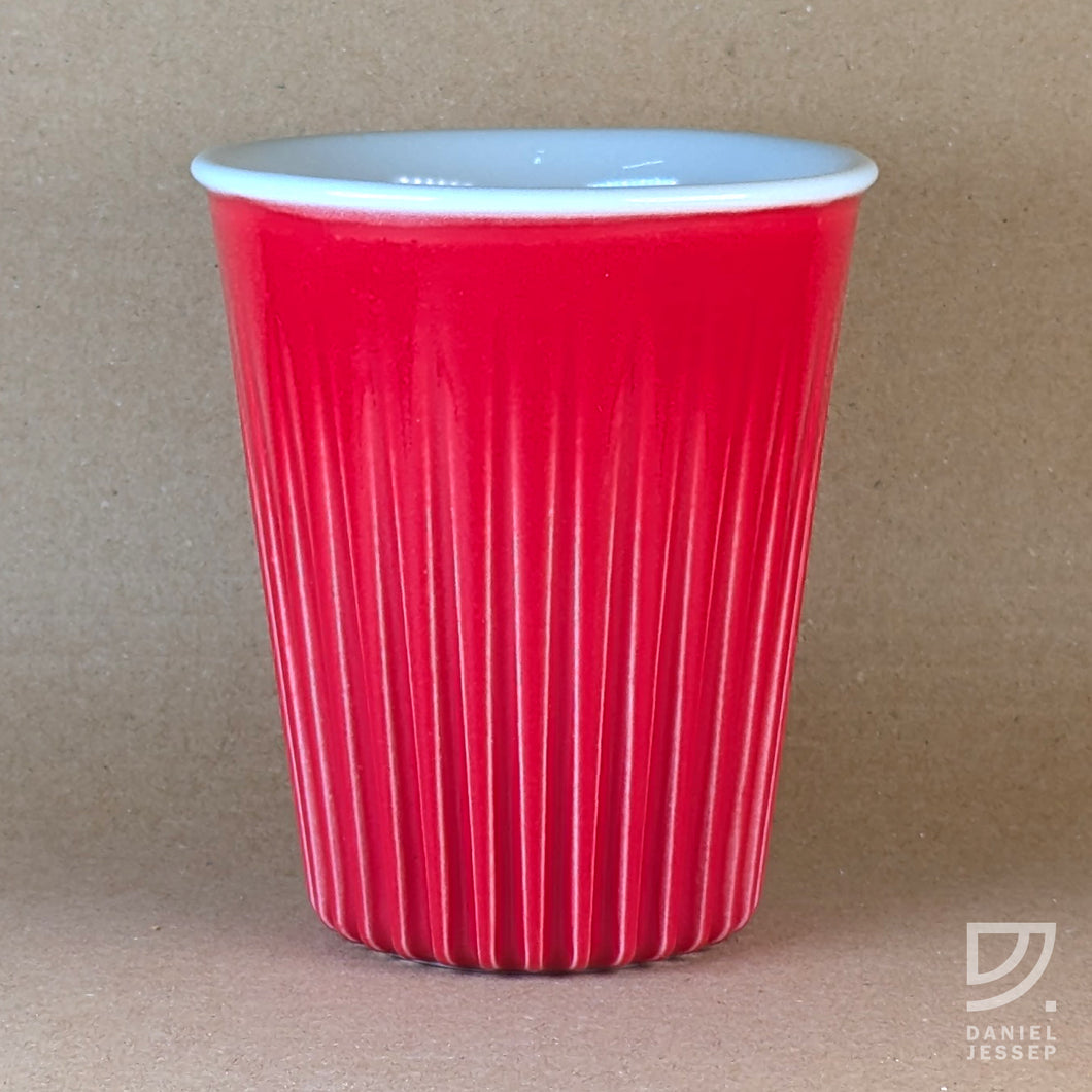 Coffee Cup - Red Fluted