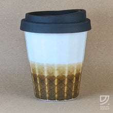 Load image into Gallery viewer, Coffee Cup - White &amp; Copper Weave