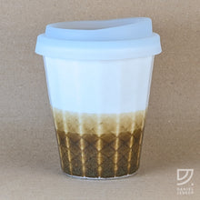 Load image into Gallery viewer, Coffee Cup - White &amp; Copper Weave