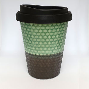 Coffee Cup - Jade & Black Dimple