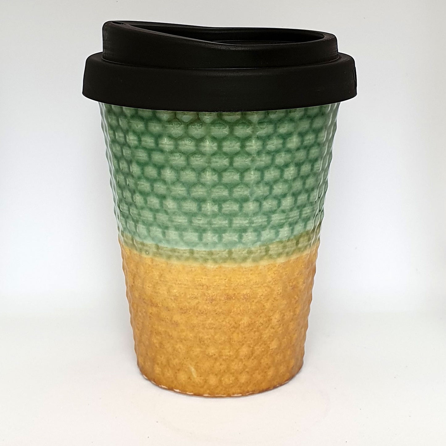 Coffee Cup - Jade & Gold Dimple