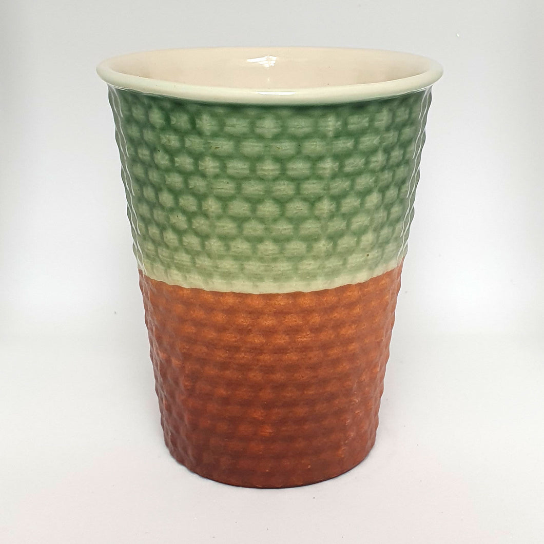 Coffee Cup - Jade & Copper Dimple
