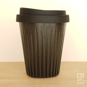 Coffee Cup - Black Fluted
