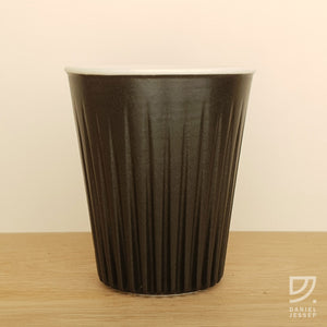 Coffee Cup - Black Fluted