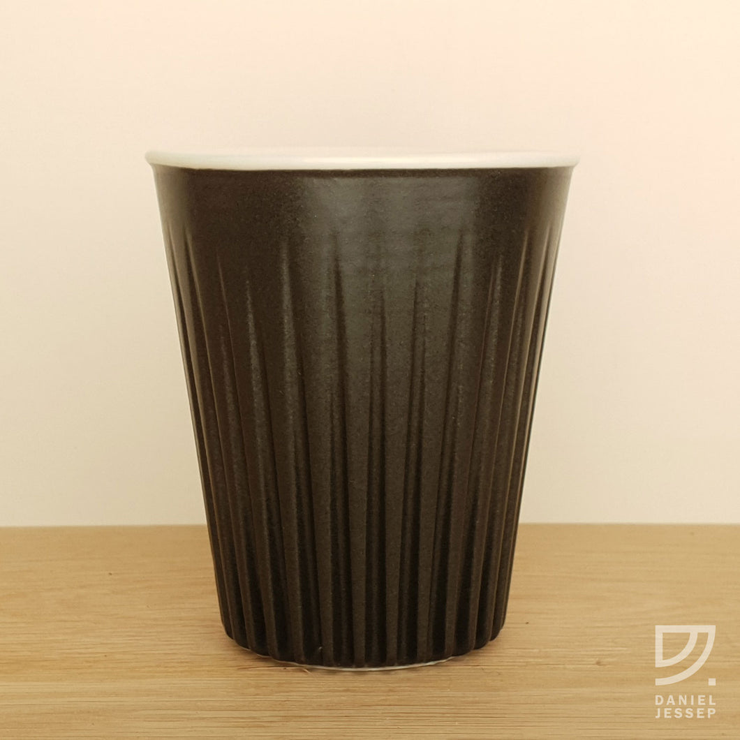 Coffee Cup - Black Fluted