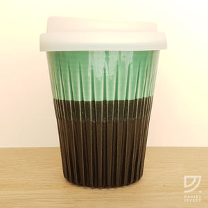 Coffee Cup - Jade & Black Fluted