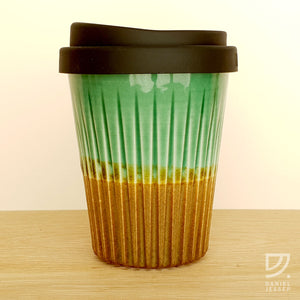Coffee Cup - Jade & Copper Fluted