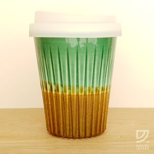 Coffee Cup - Jade & Copper Fluted