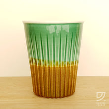 Load image into Gallery viewer, Coffee Cup - Jade &amp; Copper Fluted