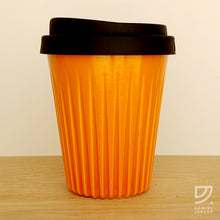 Load image into Gallery viewer, Coffee Cup - Orange Fluted