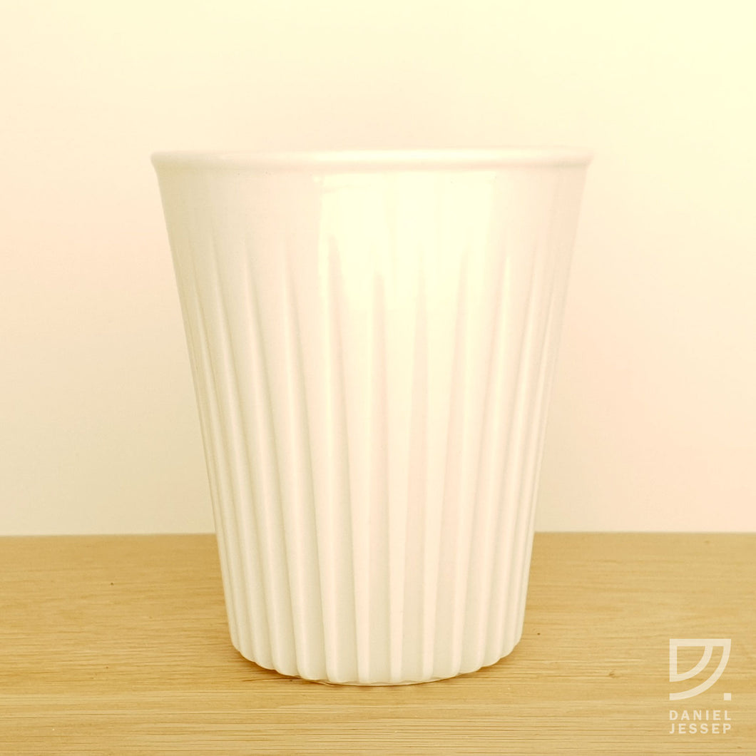 Coffee Cup - White Fluted