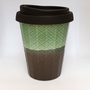 Coffee Cup - Jade & Black Weave