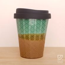 Load image into Gallery viewer, Coffee Cup - Jade &amp; Copper Weave