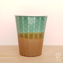 Load image into Gallery viewer, Coffee Cup - Jade &amp; Copper Weave
