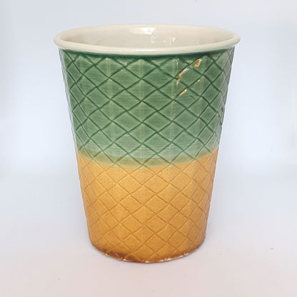 Coffee Cup - Jade & Gold Weave