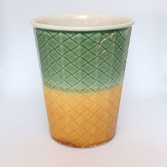 Coffee Cup - Jade & Gold Weave