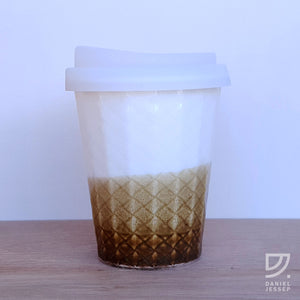 Coffee Cup - White & Copper Weave